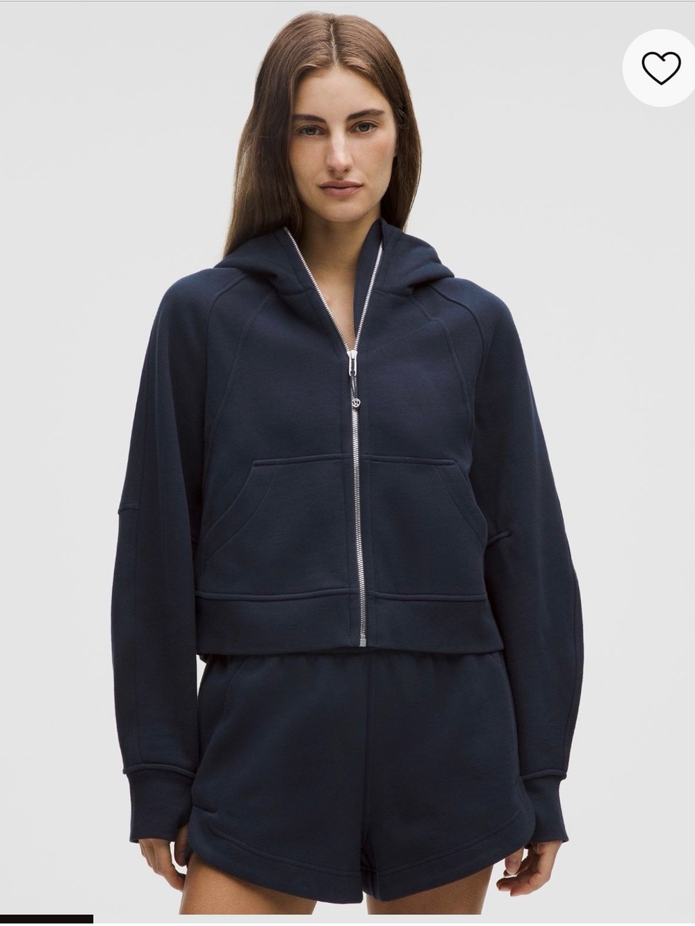 Lululemon Scuba Oversized Full Zip Hoodie, True Navy/Mirror Silver